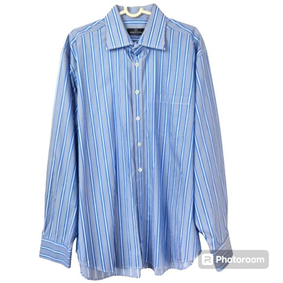 Bugatchi Uomo Mens Long Sleeve Vertical Striped Button Down Shirt Size XXL - Picture 1 of 8